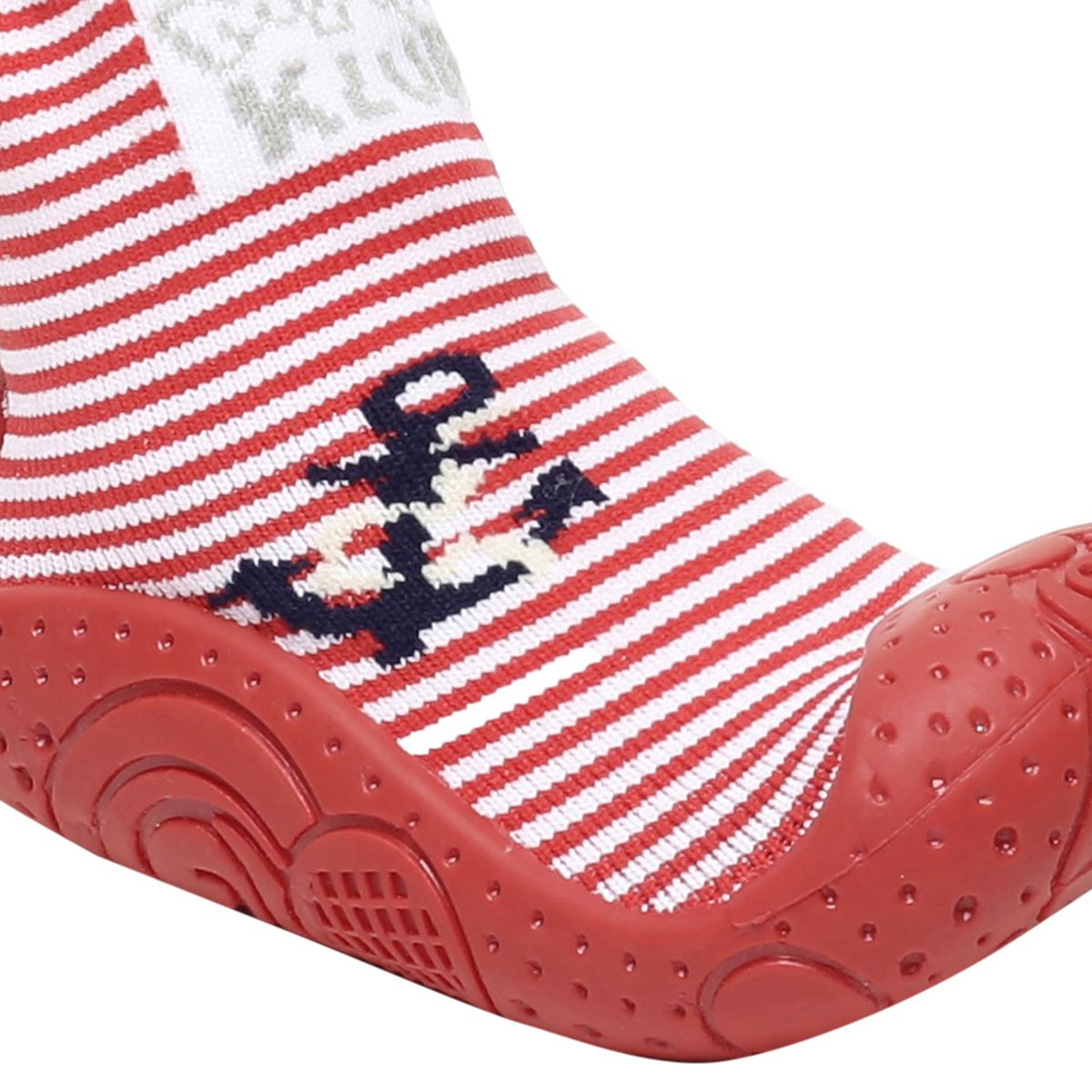 Baby Girls Striped Knit Moccasin Shoes, Red
