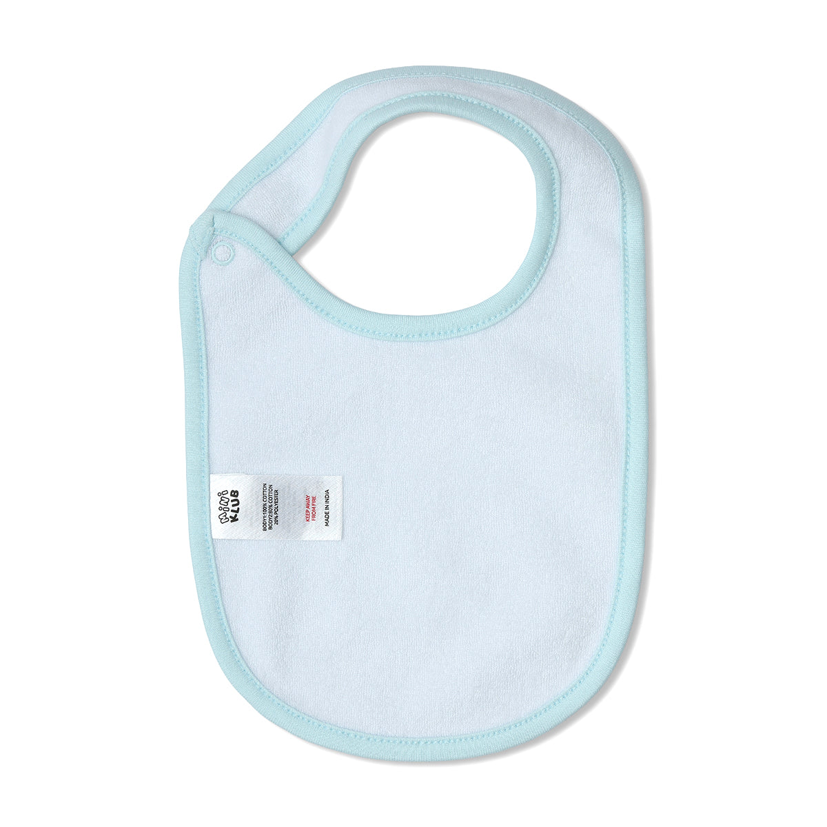 Baby Unisex Printed And Solid Bib Pack Of 2, Blue And Navy