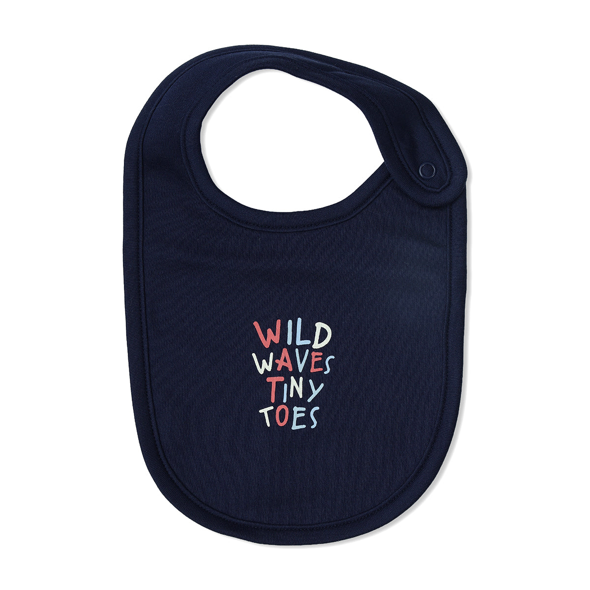 Baby Unisex Printed And Solid Bib Pack Of 2, Blue And Navy