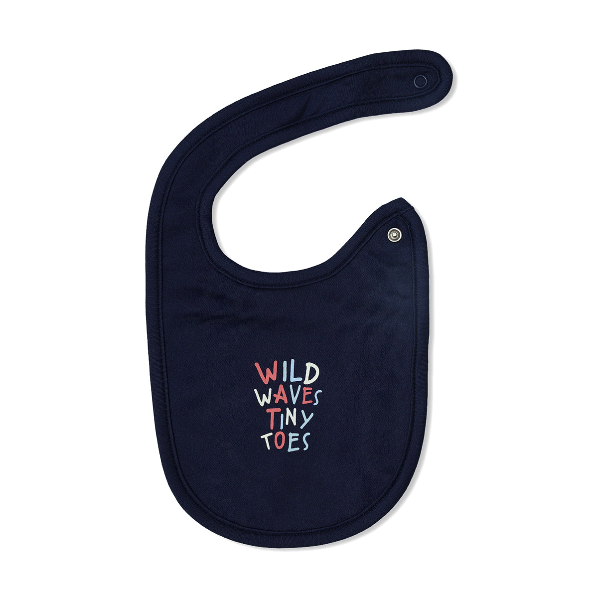 Baby Unisex Printed And Solid Bib Pack Of 2, Blue And Navy