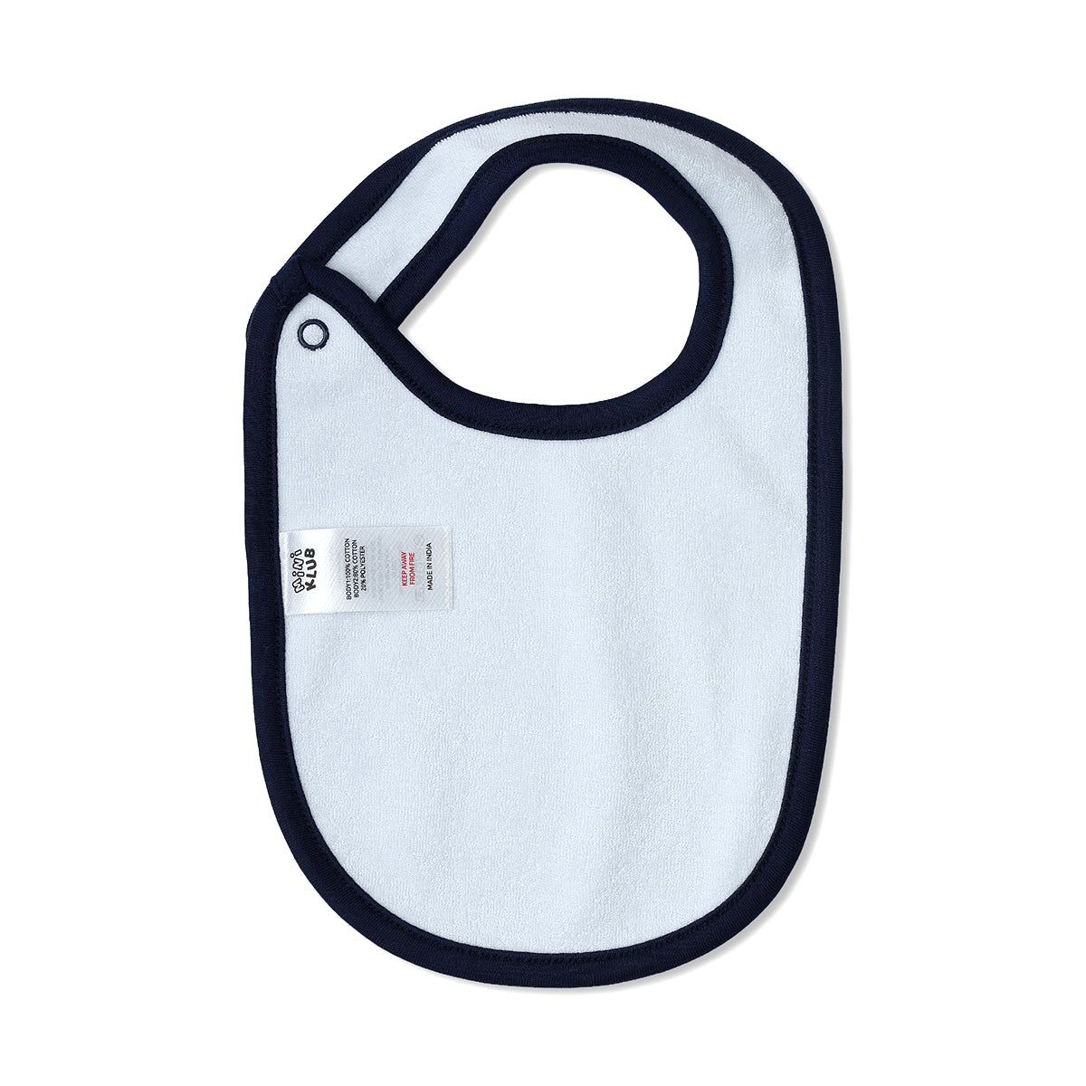 Baby Unisex Printed And Solid Bib Pack Of 2, Blue And Navy
