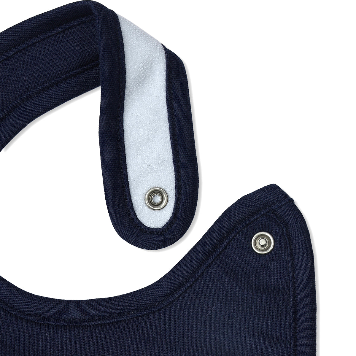 Baby Unisex Printed And Solid Bib Pack Of 2, Blue And Navy