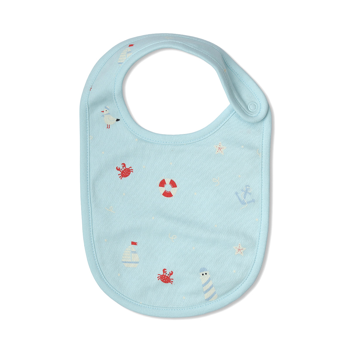 Baby Unisex Printed And Solid Bib Pack Of 2, Blue And Navy
