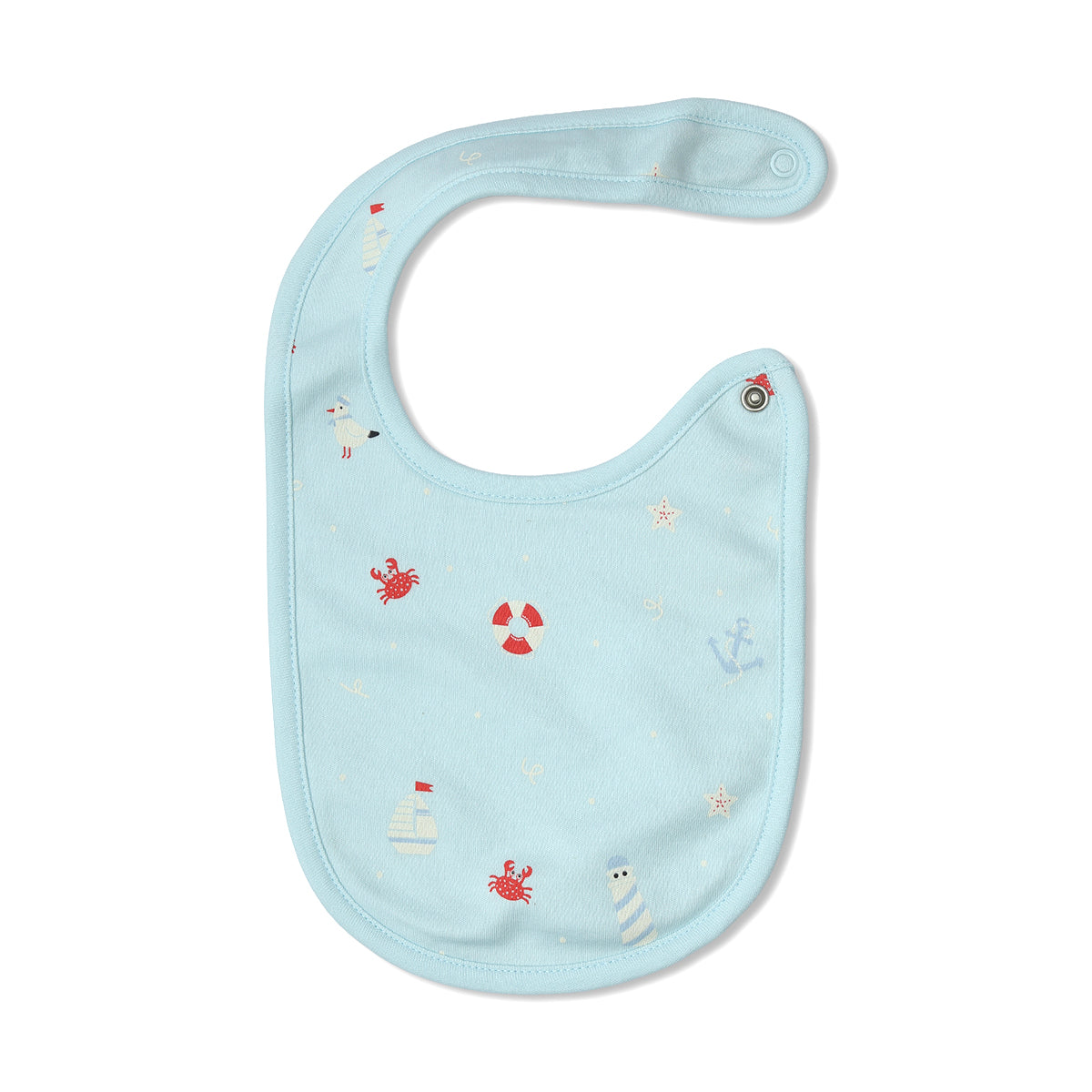 Baby Unisex Printed And Solid Bib Pack Of 2, Blue And Navy