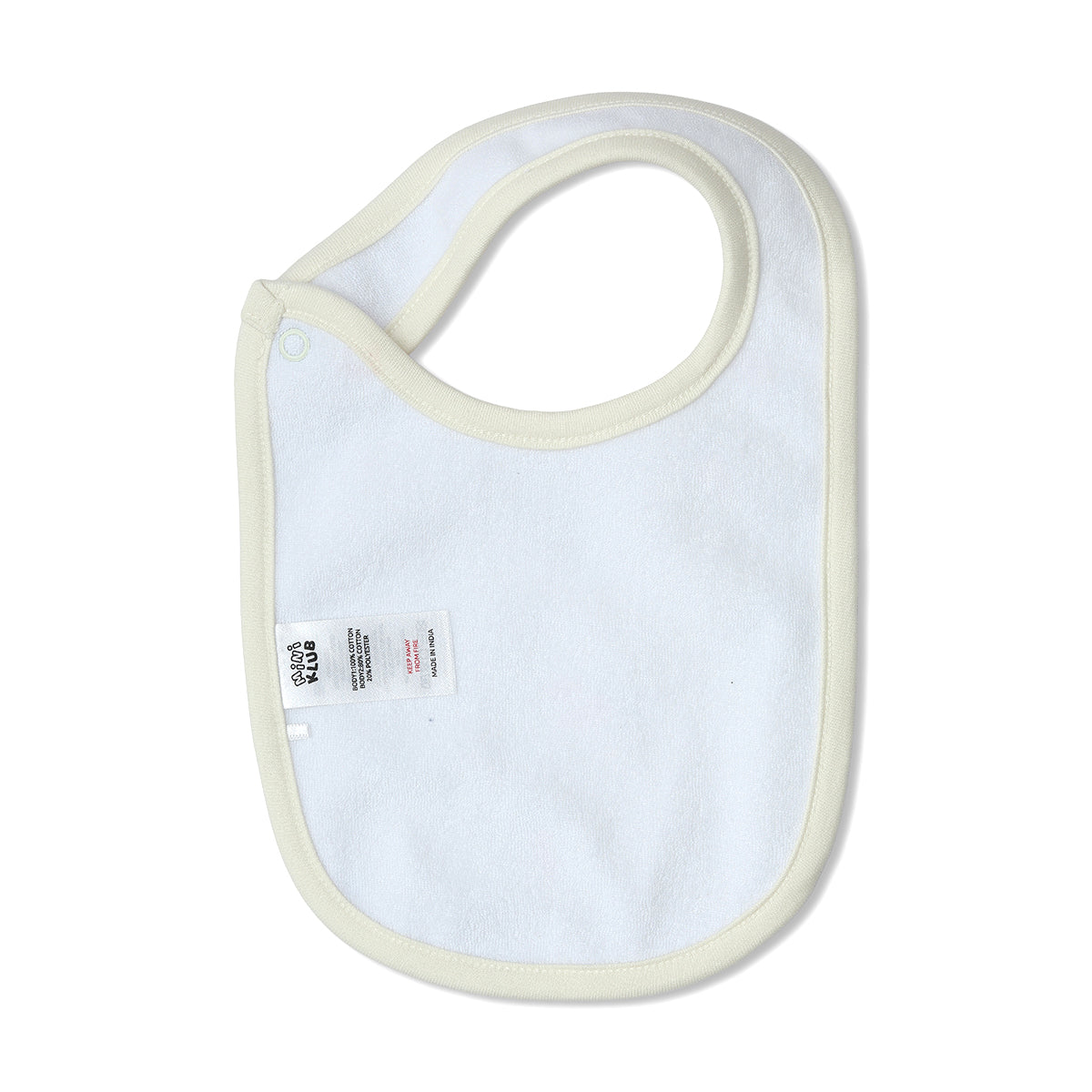 Baby Unisex Printed And Solid Bib Pack Of 2, Cream And Orange
