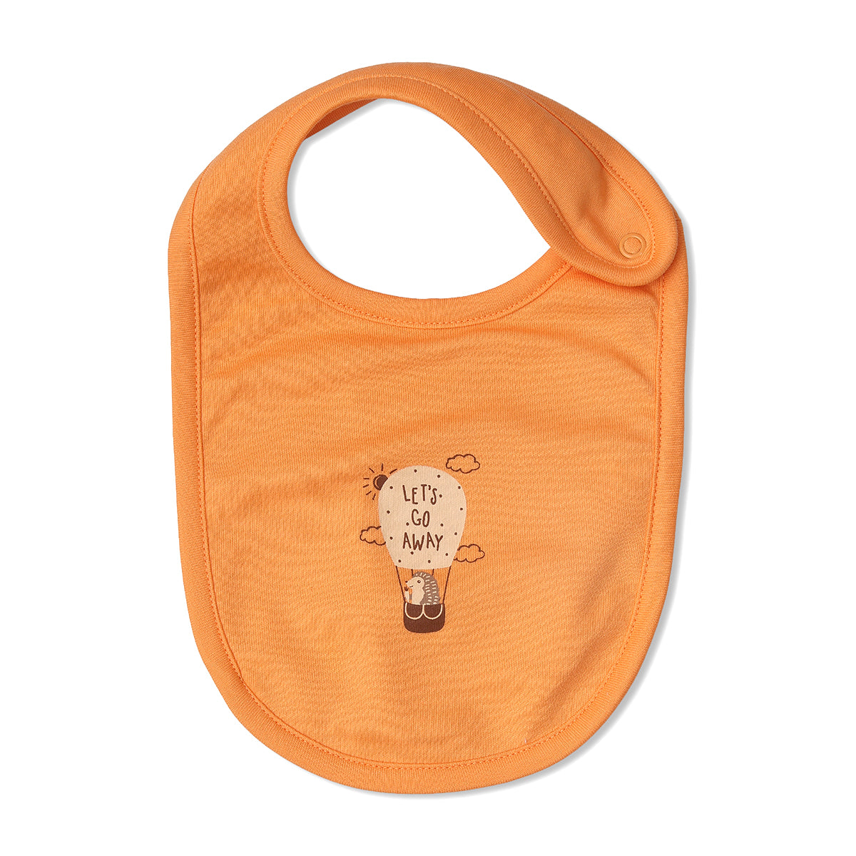 Baby Unisex Printed And Solid Bib Pack Of 2, Cream And Orange