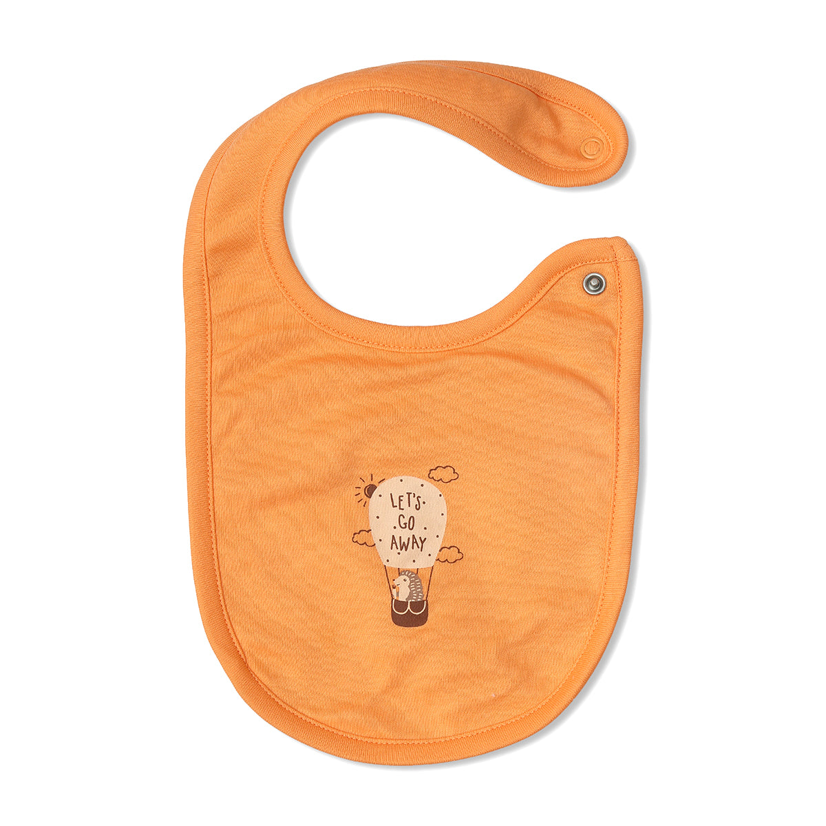 Baby Unisex Printed And Solid Bib Pack Of 2, Cream And Orange