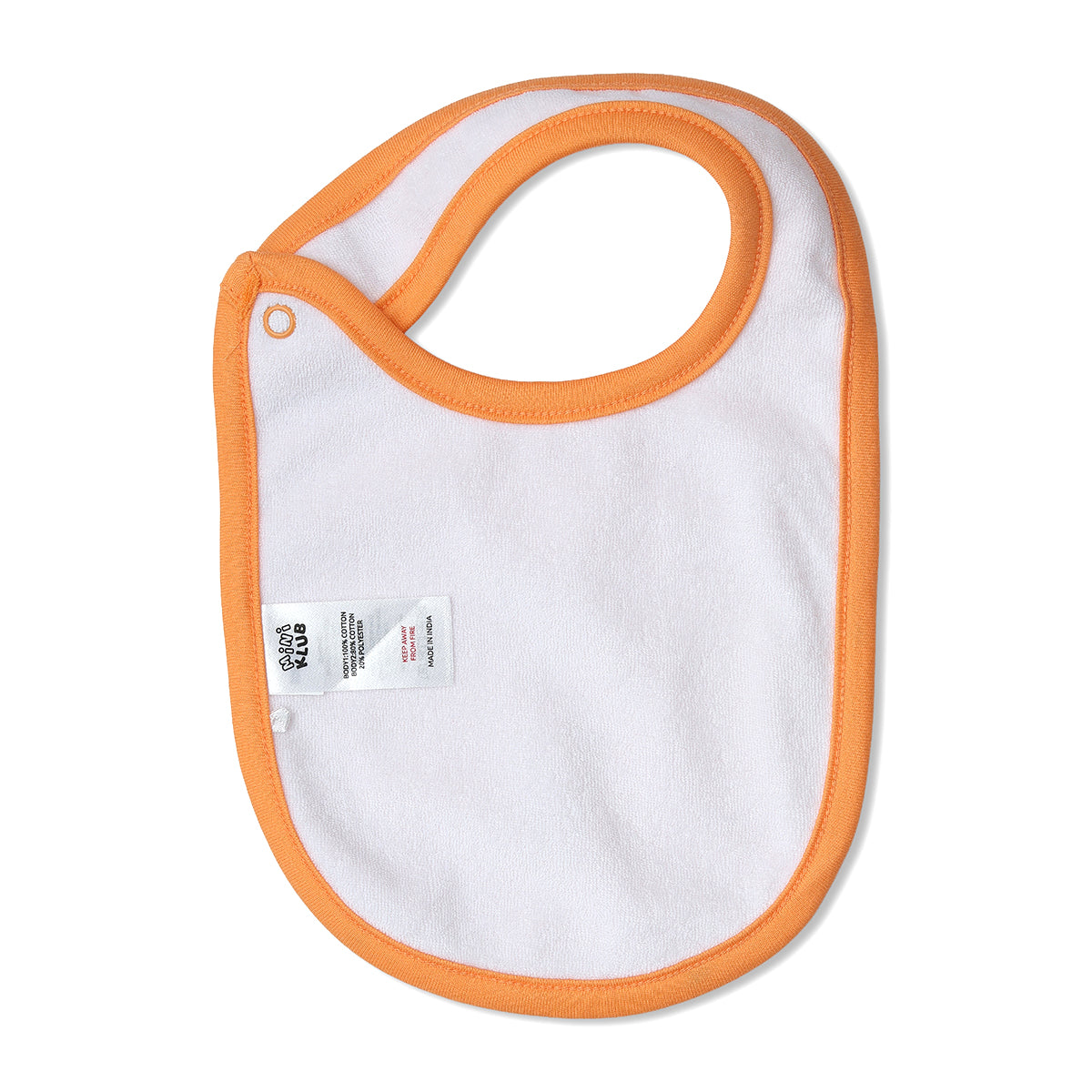 Baby Unisex Printed And Solid Bib Pack Of 2, Cream And Orange