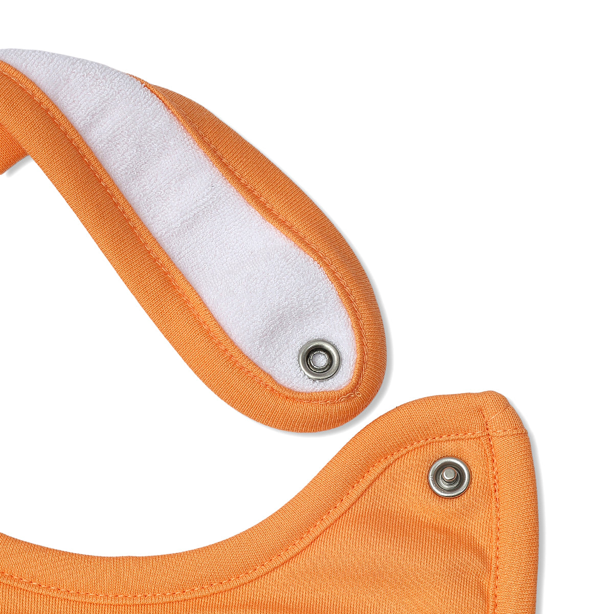 Baby Unisex Printed And Solid Bib Pack Of 2, Cream And Orange
