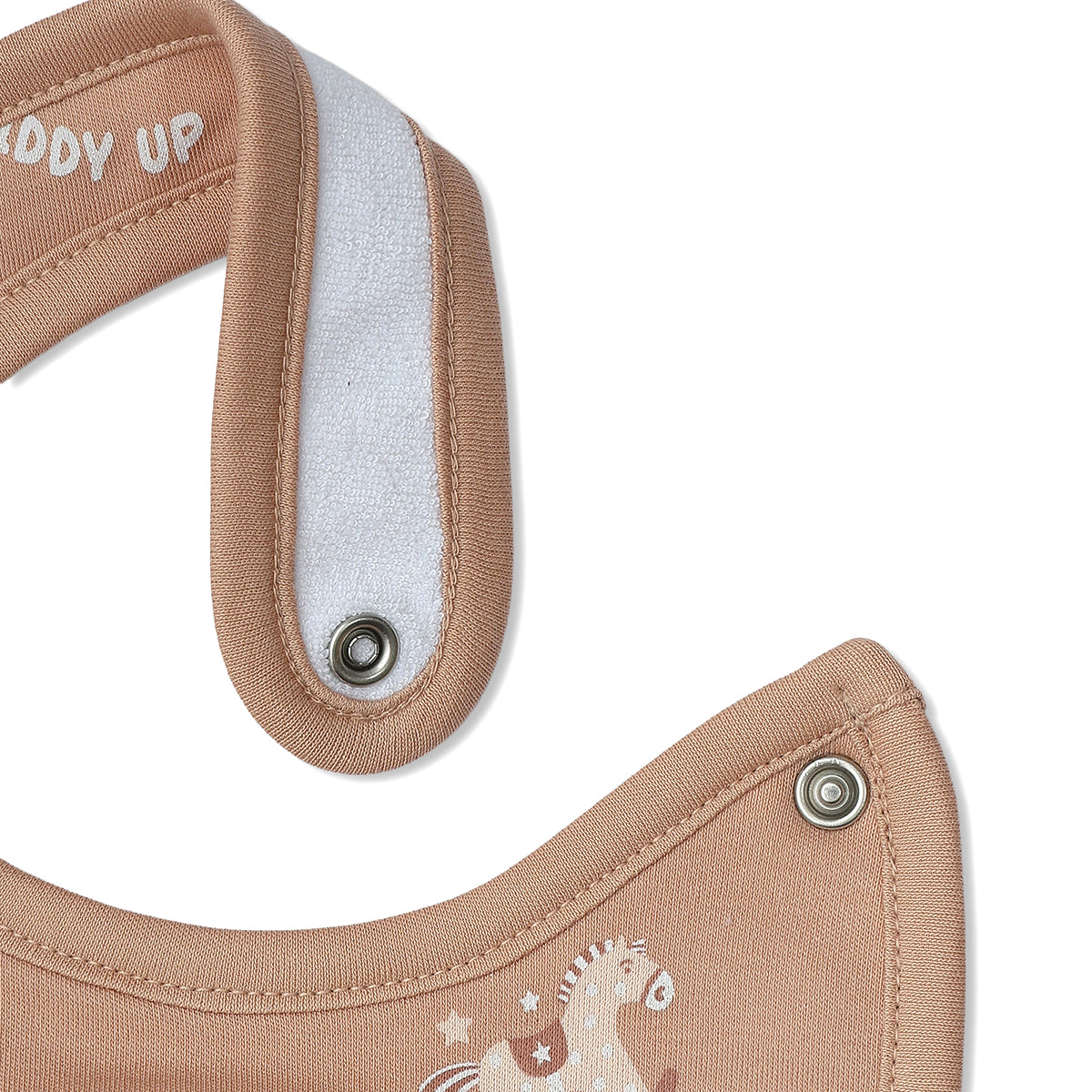 Baby Unisex Printed Bib Pack Of 2, Beige And Brown