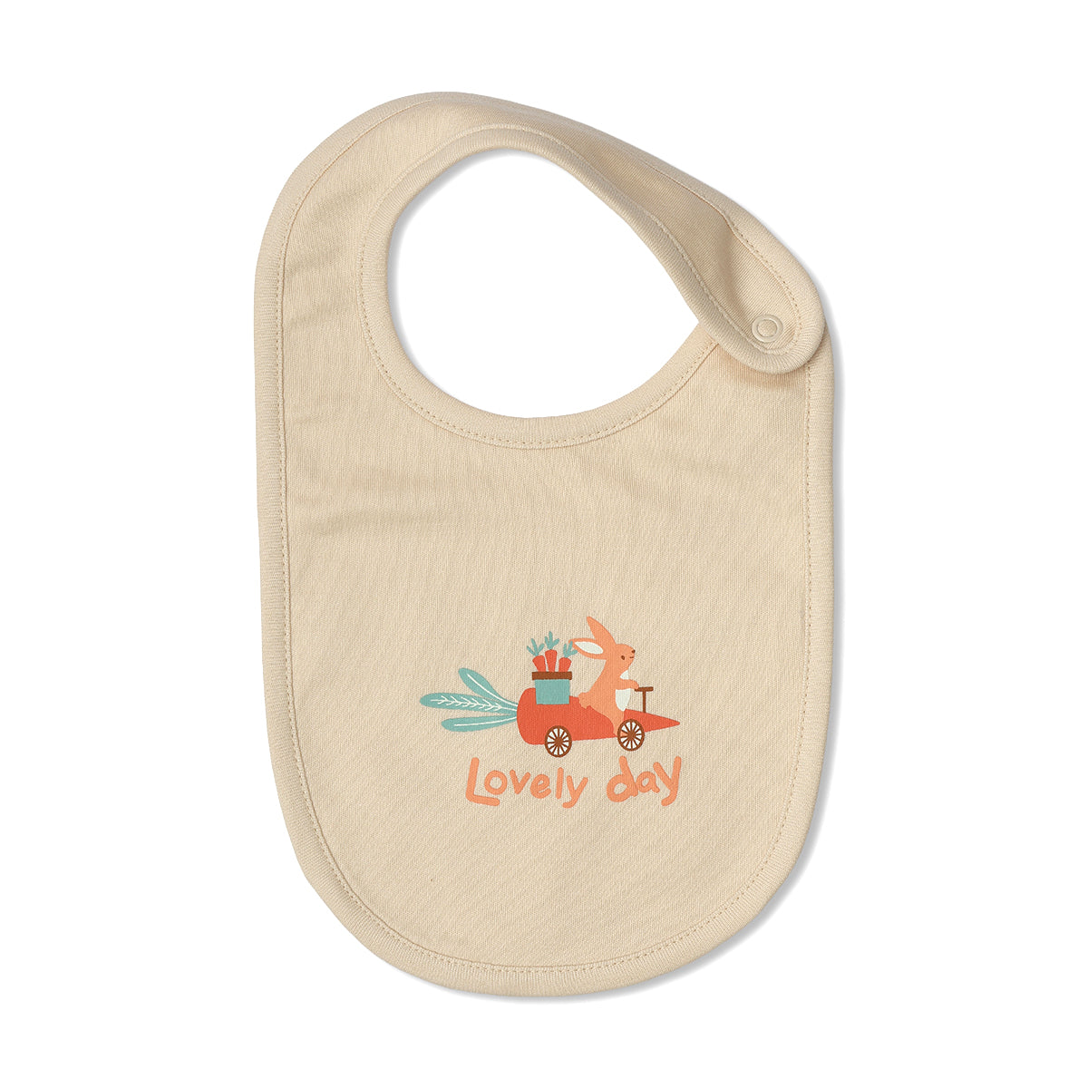 Baby Unisex Printed Bib Pack Of 2, Green And Beige
