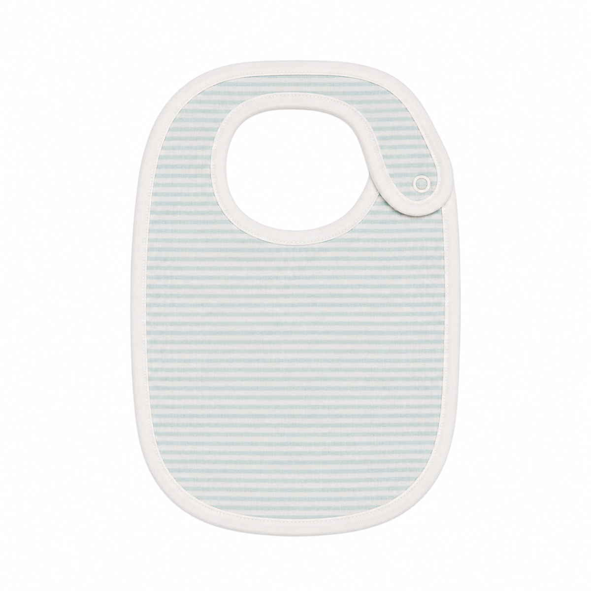 Baby Unisex White And Mint Green Cotton Animal Embroidered And Striped Bibs Pack Of 2