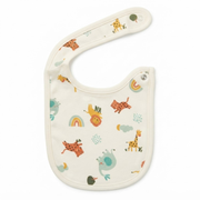 Baby Ivory Cotton Bib Animal Print Feeding Essential