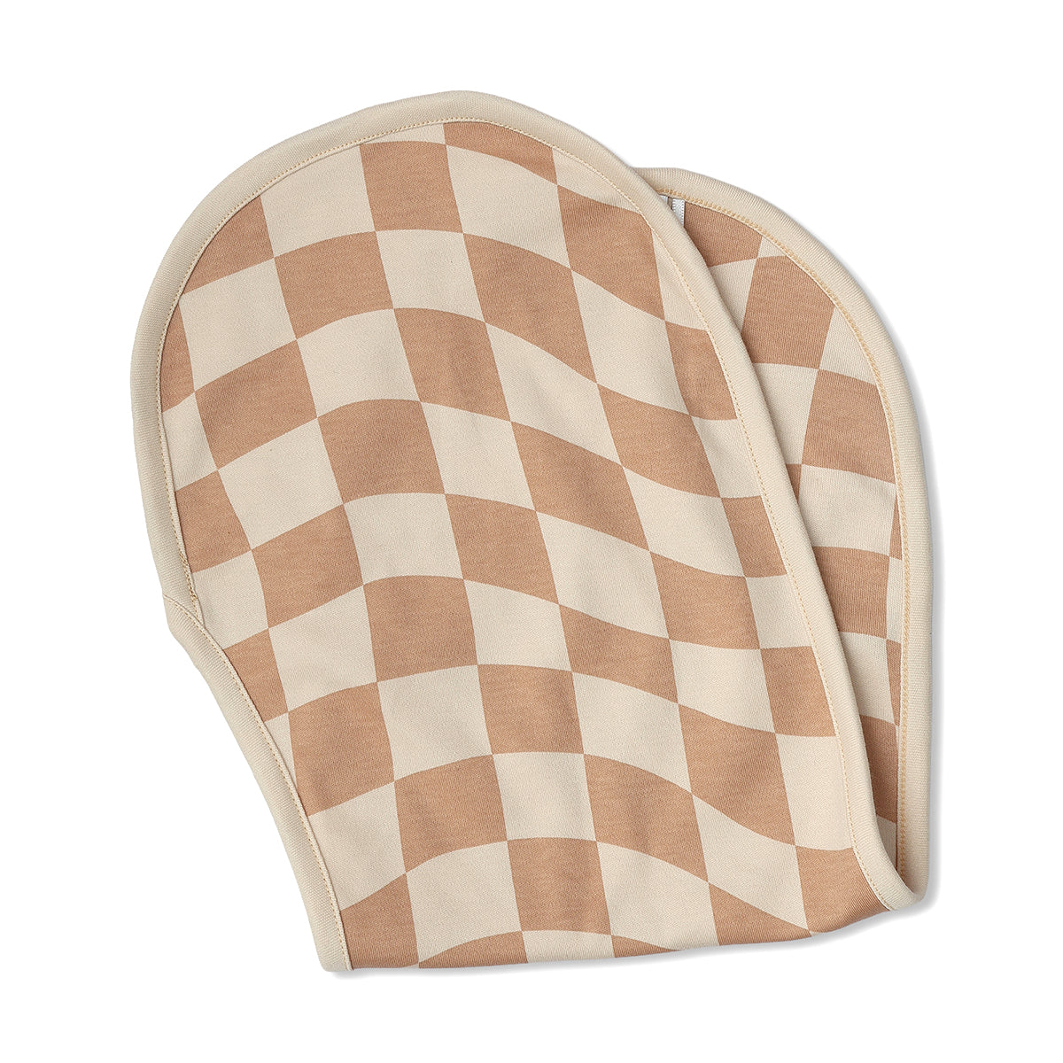 Baby Unisex Printed Burp Cloth Set Of 2, Beige And Brown