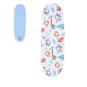 Baby Unisex White and Blue Cotton Mattress Pack of 2 Animal Printed Nursery Essential