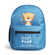 Kids Blue Tiger Printed Backpack with Front Zip Pocket