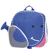 Blue Whale Print Backpack with Front Pocket Adjustable Straps Travel Backpack