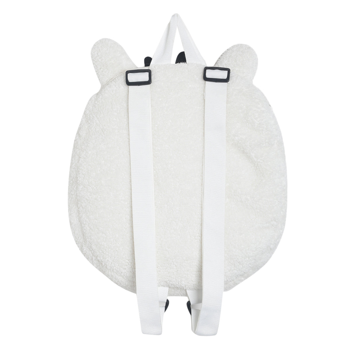 White and Black Plush Zebra Backpack with Front Pocket Adjustable Straps Travel Backpack