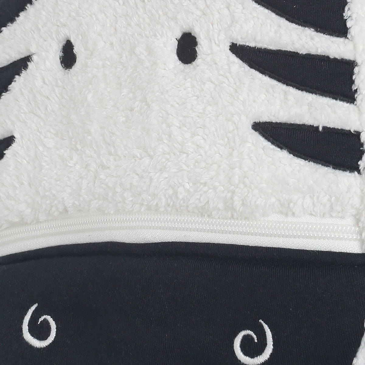 White and Black Plush Zebra Backpack with Front Pocket Adjustable Straps Travel Backpack