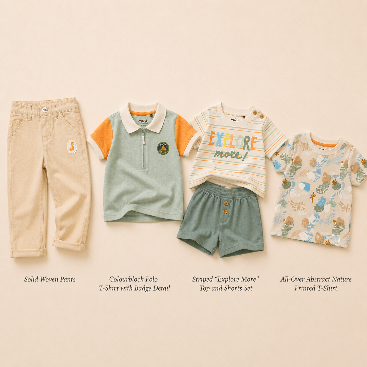 Baby Boys Everyday Outfit Bundle with Woven Pants