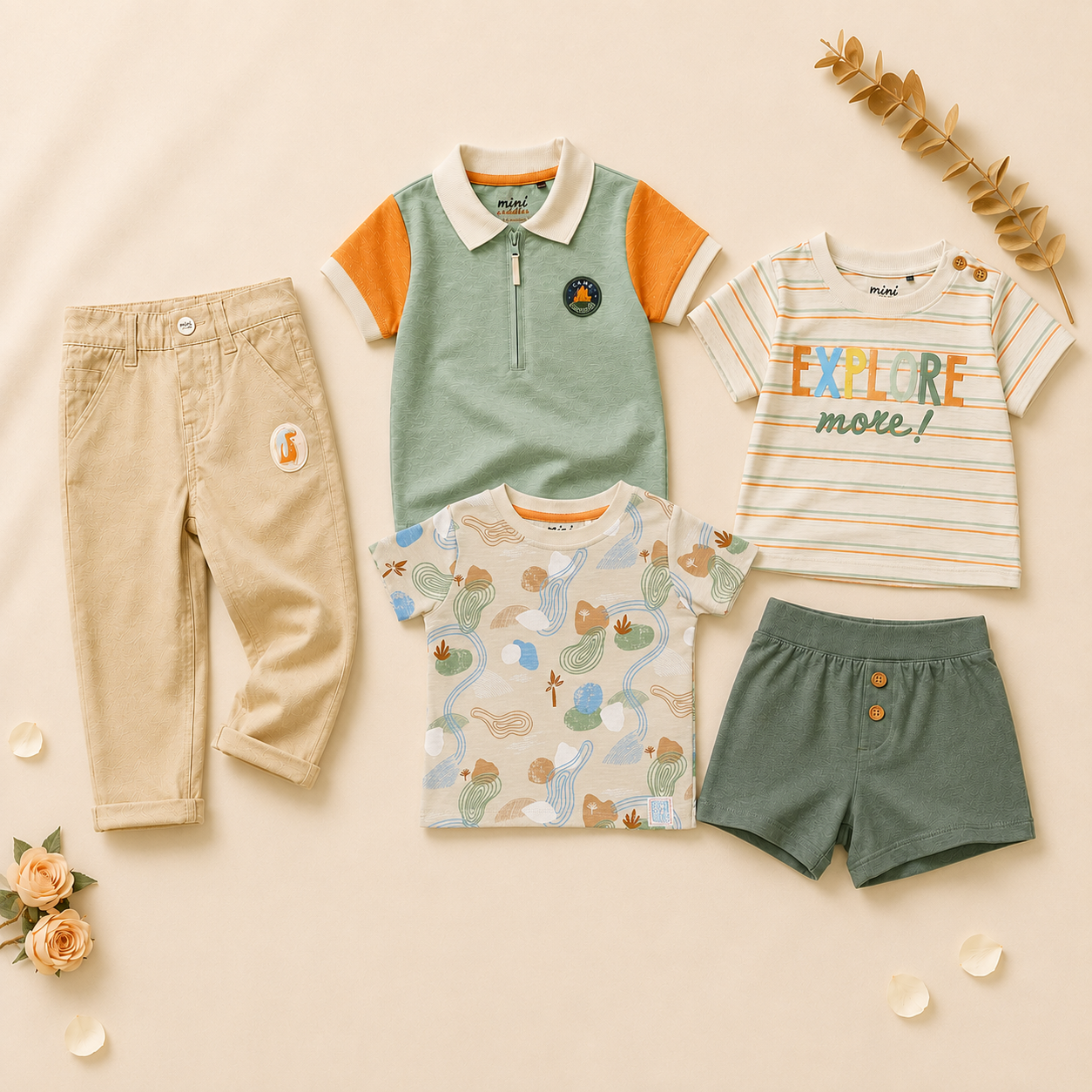 Baby Boys Everyday Outfit Bundle with Woven Pants