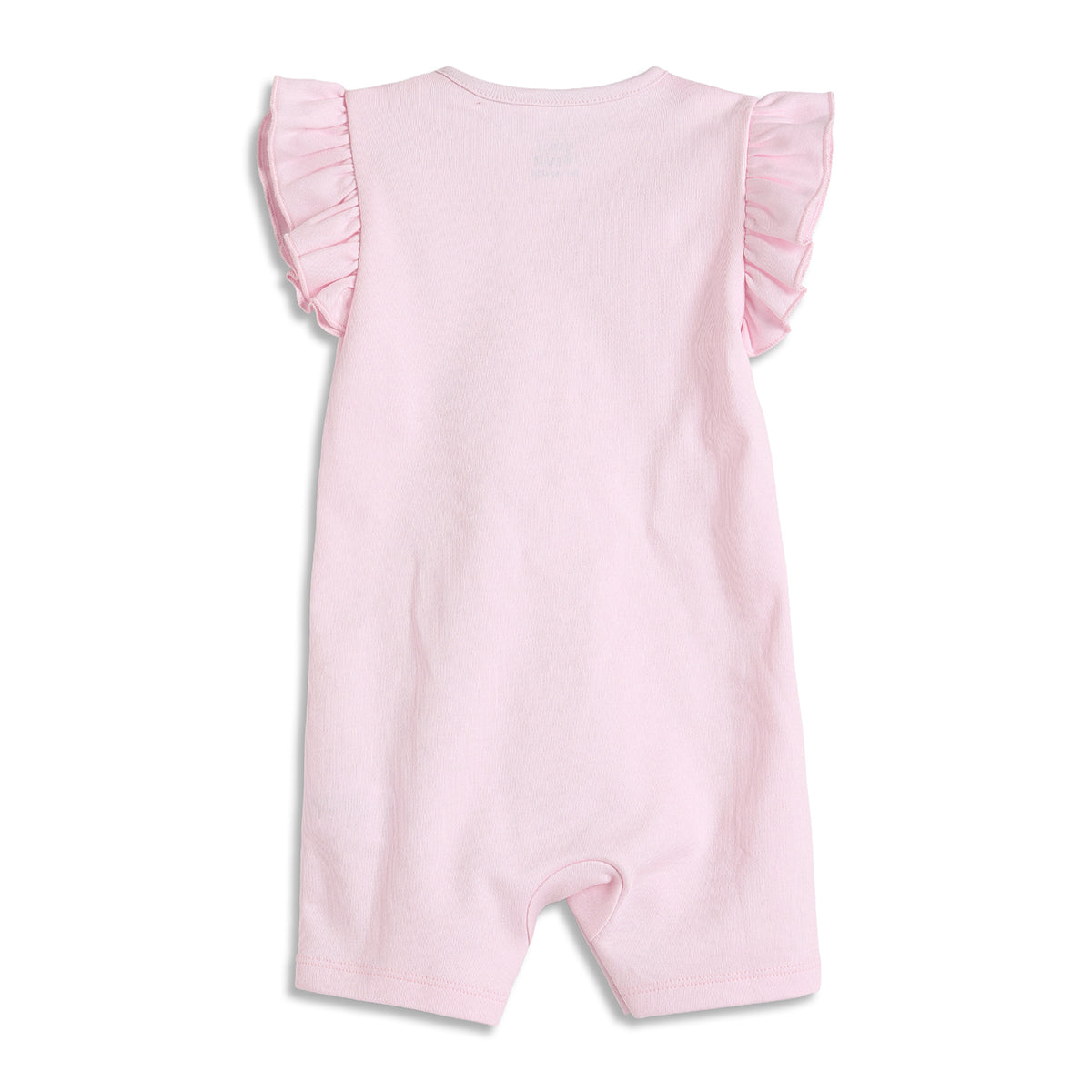 Baby Girls Flutter Sleeve Romper With Cap Light Pink