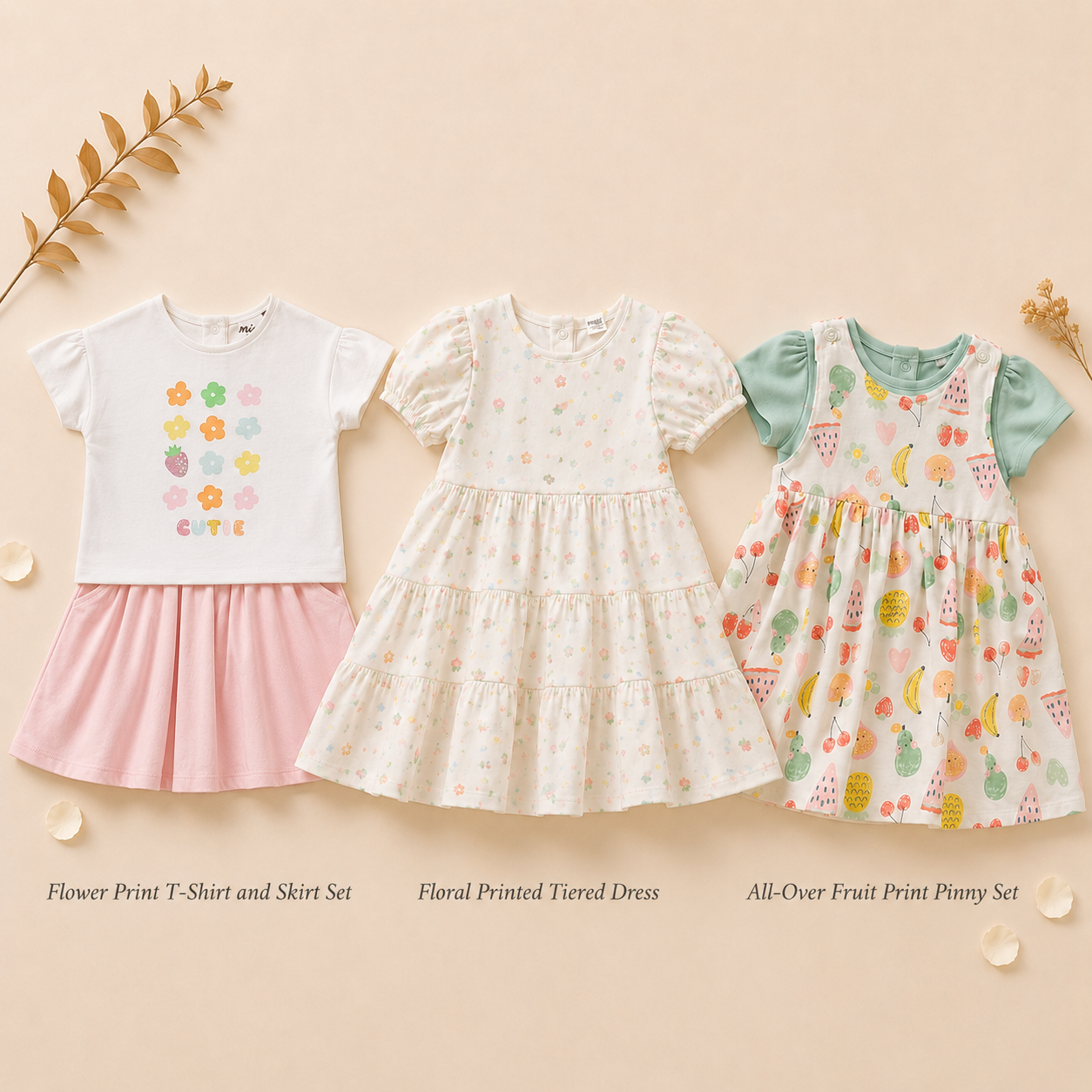 Baby Girls 3-Look Dress & Pinny Outfit Bundle - Multicolour