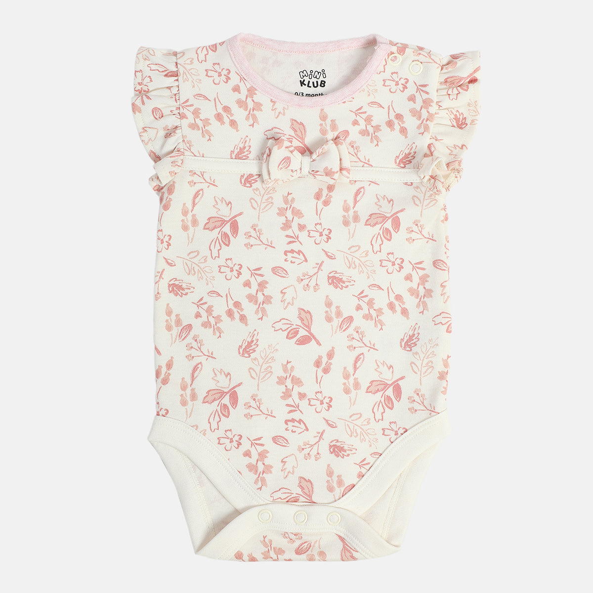 Baby Girls Pink Floral Printed Bodysuit Gift Set with Cap, Mittens and Booties Regular Fit Baby Essentials