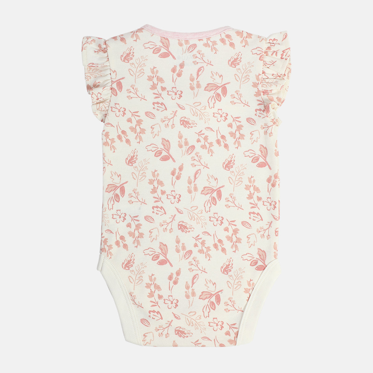 Baby Girls Pink Floral Printed Bodysuit Gift Set with Cap, Mittens and Booties Regular Fit Baby Essentials