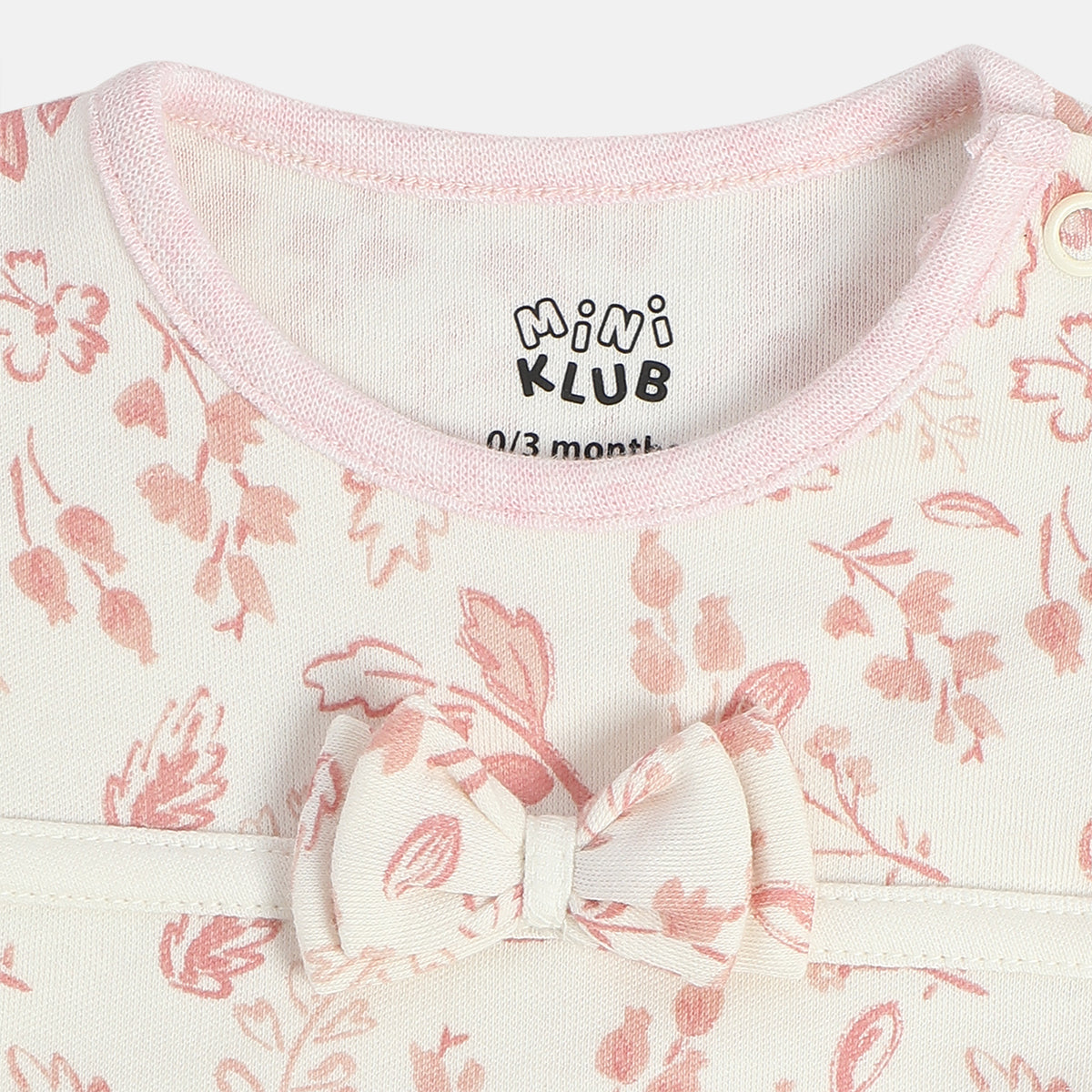 Baby Girls Pink Floral Printed Bodysuit Gift Set with Cap, Mittens and Booties Regular Fit Baby Essentials