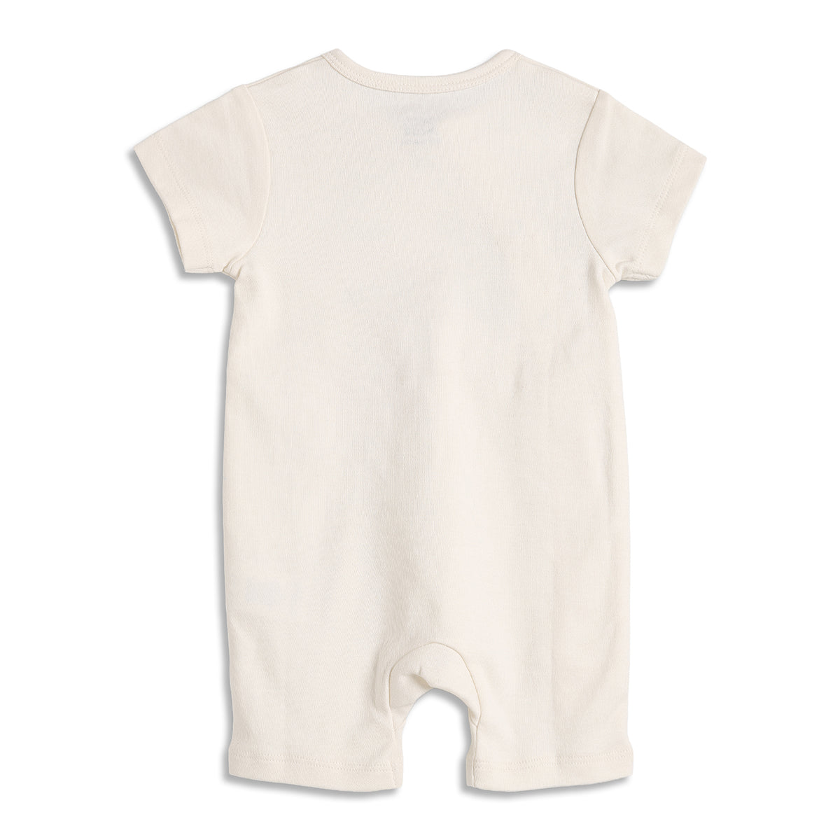 Baby Unisex Short Sleeve Romper With Cap Cream