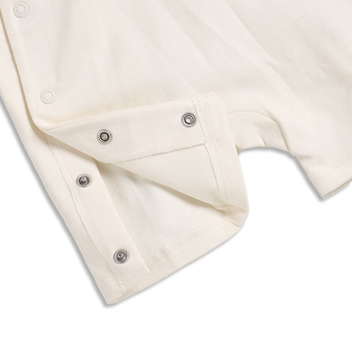 Baby Unisex Short Sleeve Romper With Cap Cream