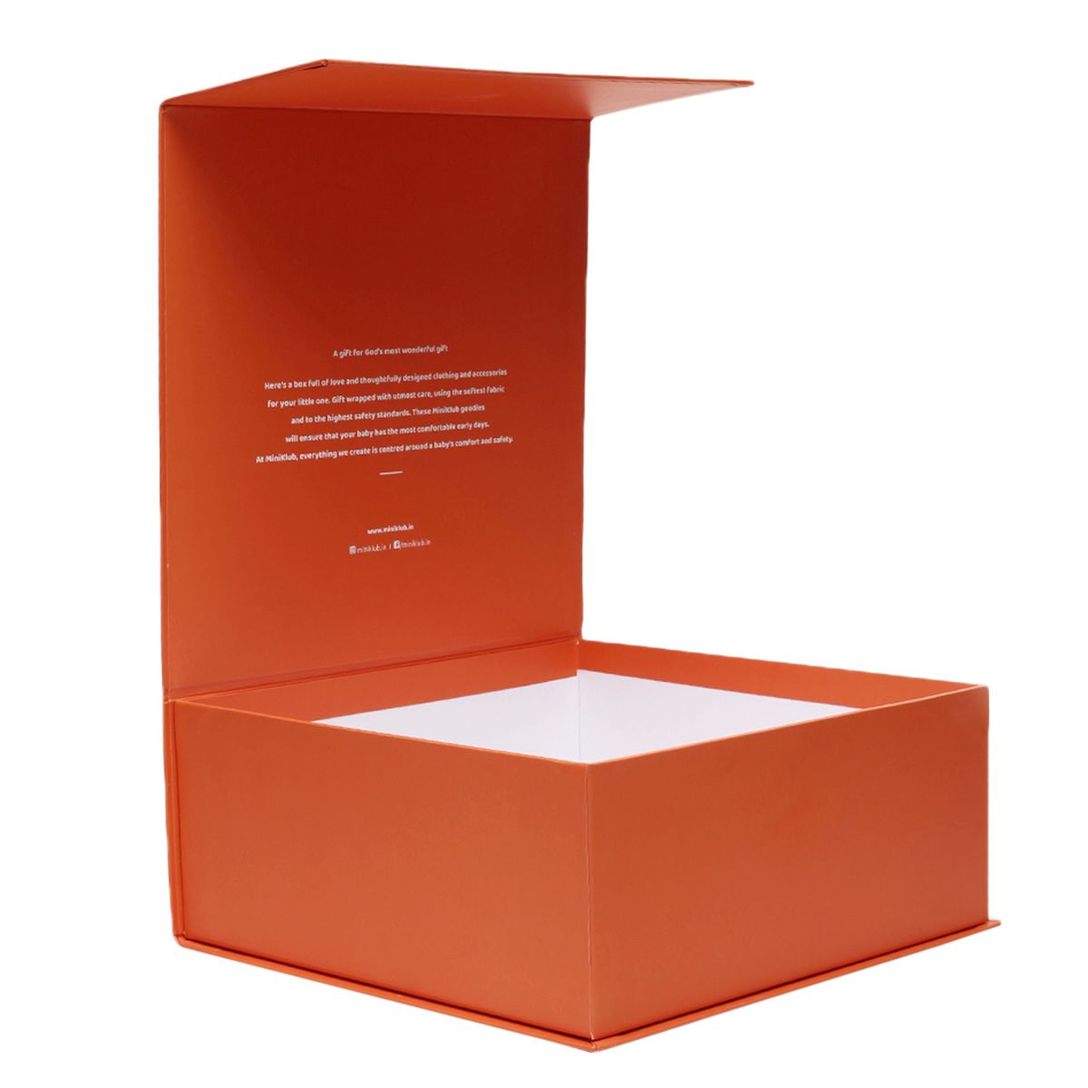 Orange Gift Storage Box with Magnetic Closure Keepsake Organizer Box