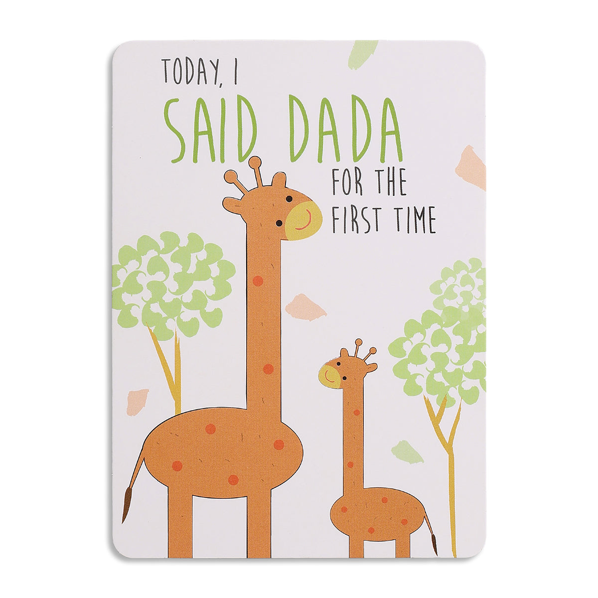 Baby Milestone Card with Owl Print and “Slept Through the Night” Text, White & Blue Nursery Keepsake Card