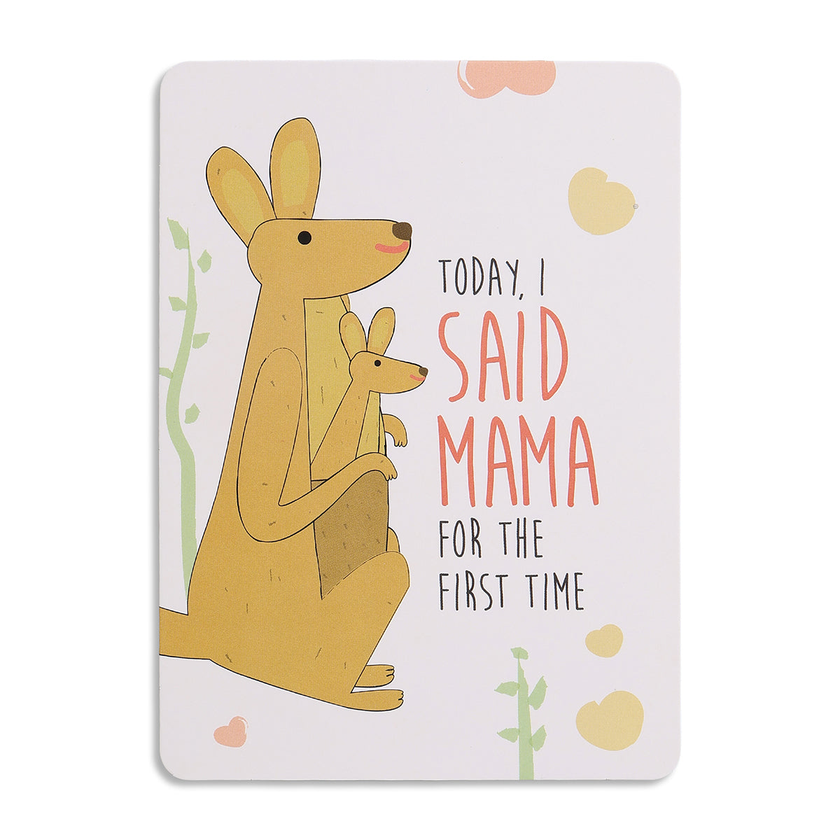 Baby Milestone Card with Owl Print and “Slept Through the Night” Text, White & Blue Nursery Keepsake Card