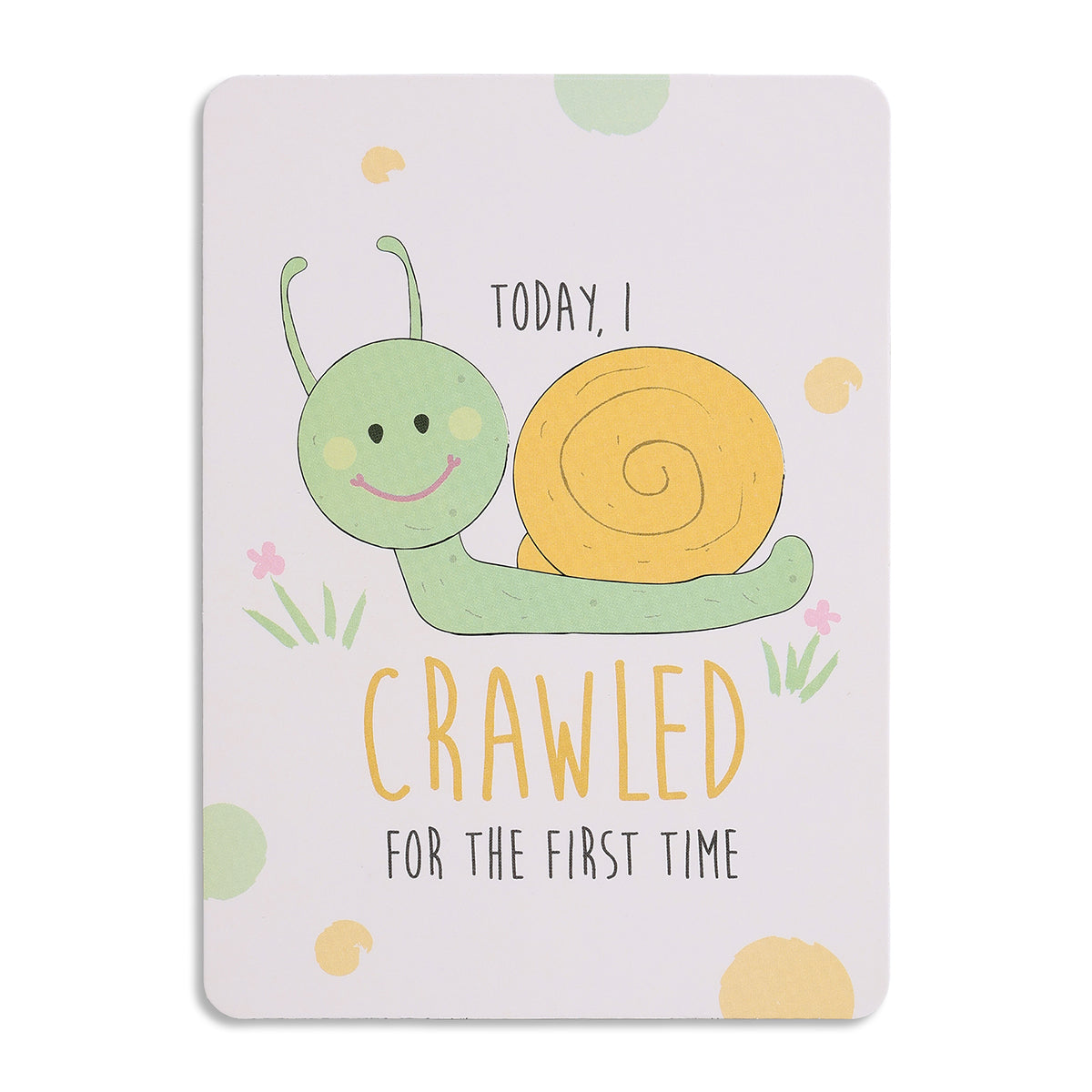Baby Milestone Card with Owl Print and “Slept Through the Night” Text, White & Blue Nursery Keepsake Card