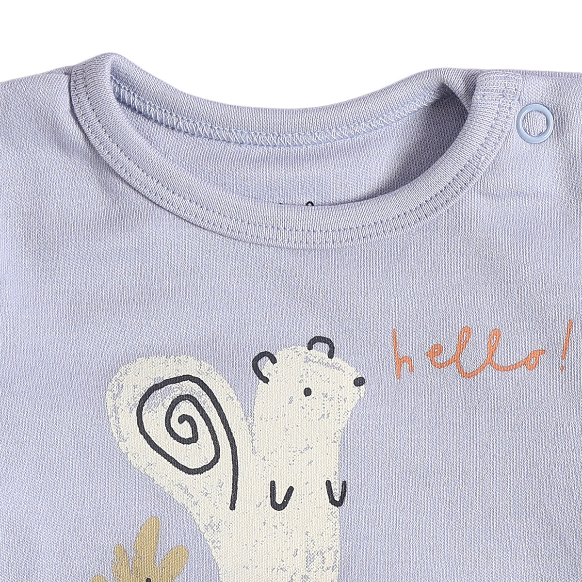 Baby Unisex Blue Cotton Animal Print Regular Fit Casual Bodysuit
