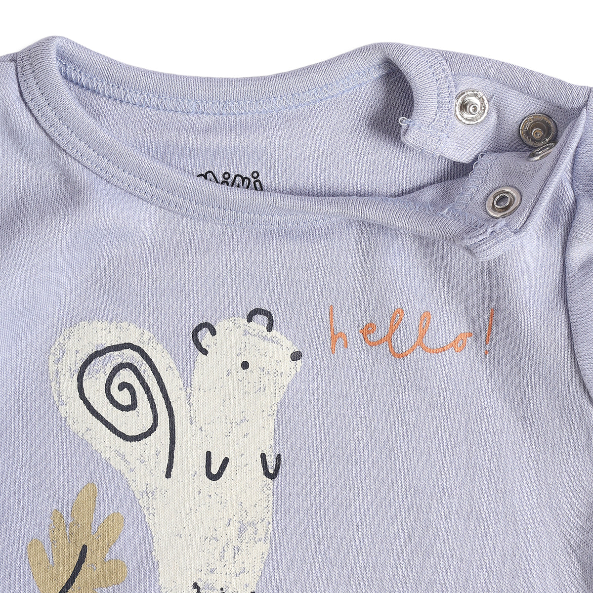 Baby Unisex Blue Cotton Animal Print Regular Fit Casual Bodysuit