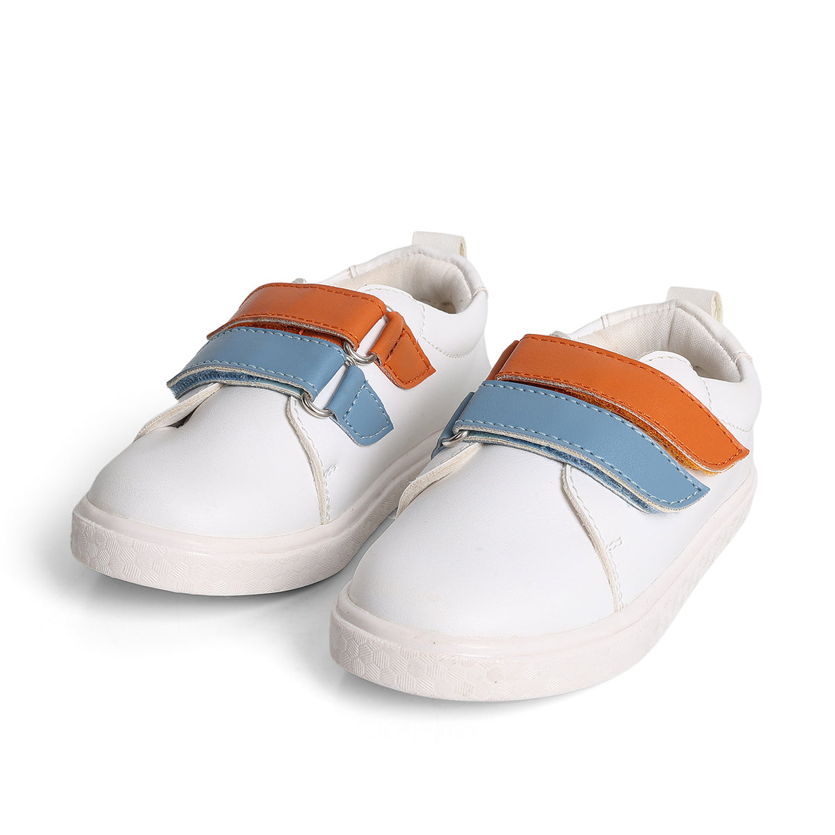 Baby Boys White Colourblock Casual Velcro Sneakers