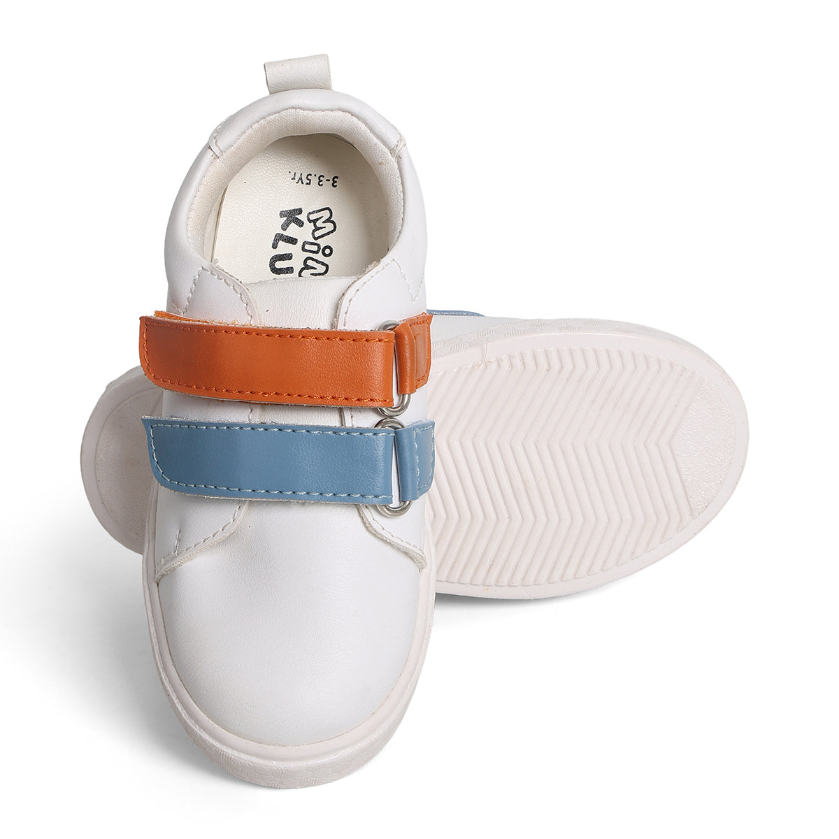 Baby Boys White Colourblock Casual Velcro Sneakers