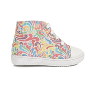 Girls Printed High-Top Casual Shoes, Multicolour