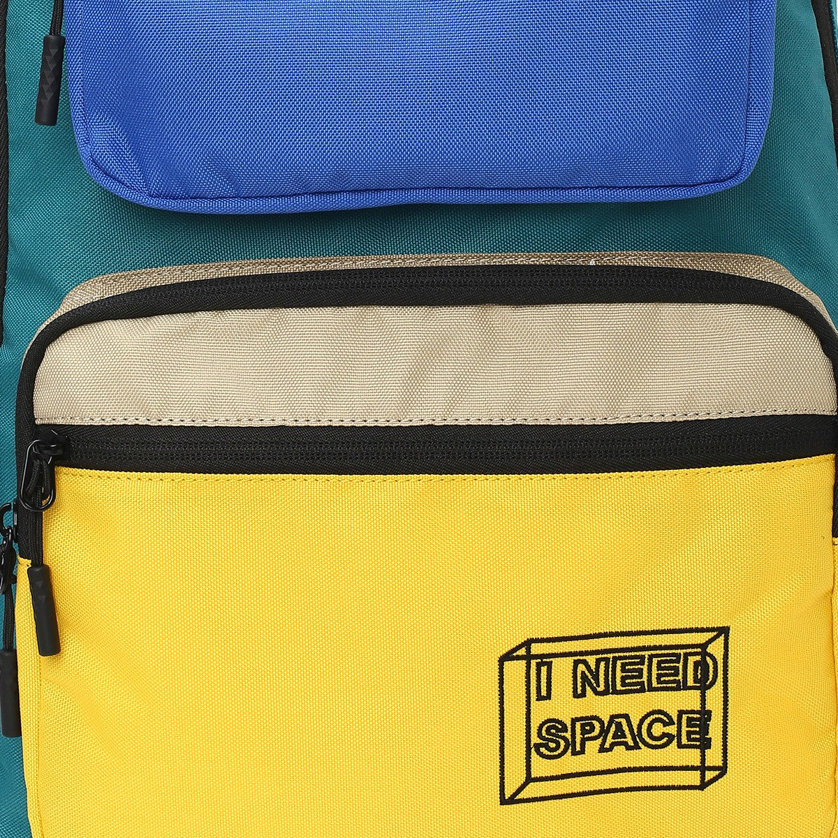 Boys Teal Blue, Royal Blue, Yellow and Grey Polyester Multi-Compartment Backpack Pack of 1 School Accessory