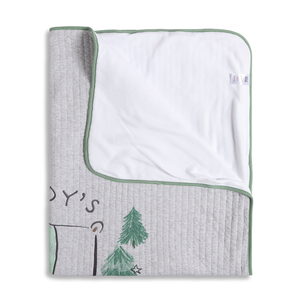 Baby Unisex Grey Cotton Printed Blanket for Daily Use