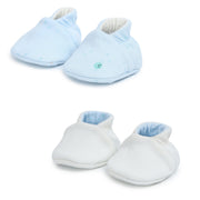 Baby Boys Solid Booties Set of 2 Pairs, Multicolour