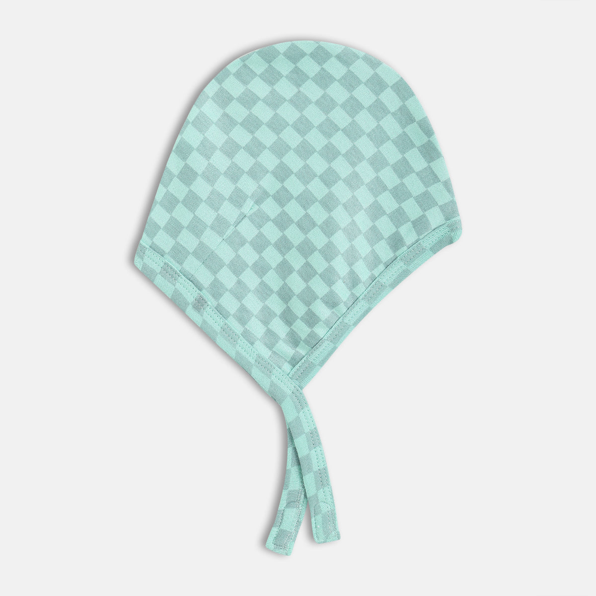 Unisex White and Mint Printed Tie-Up Caps Pack of 2 Soft Caps