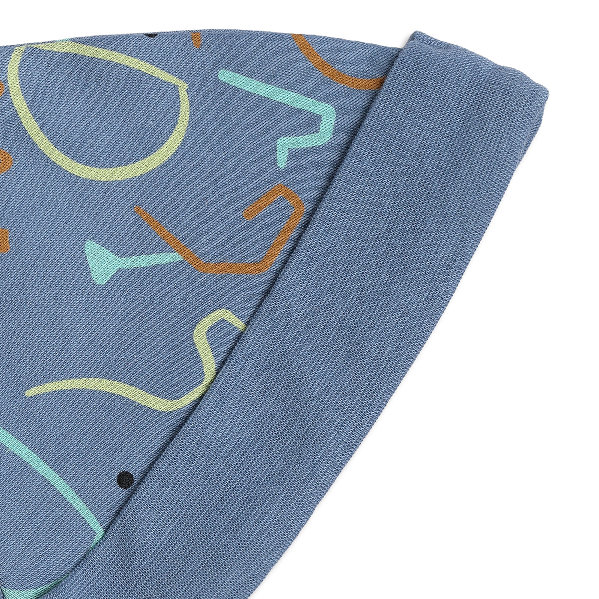 Baby Unisex Blue & Yellow Cotton Printed Cap Pack of 2 for Daily Wear