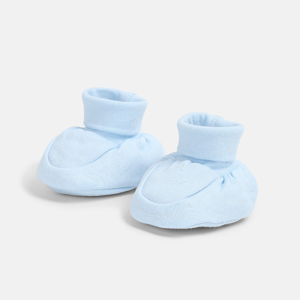 Baby Boys Printed Romper with Mittens and Booties Set of 3, Light Blue