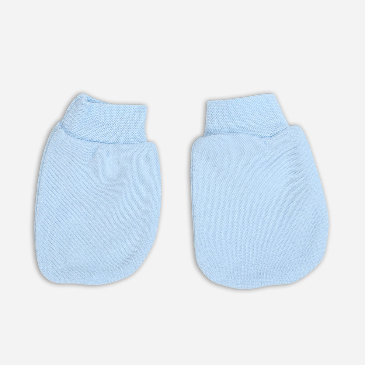 Baby Boys Printed Romper with Mittens and Booties Set of 3, Light Blue