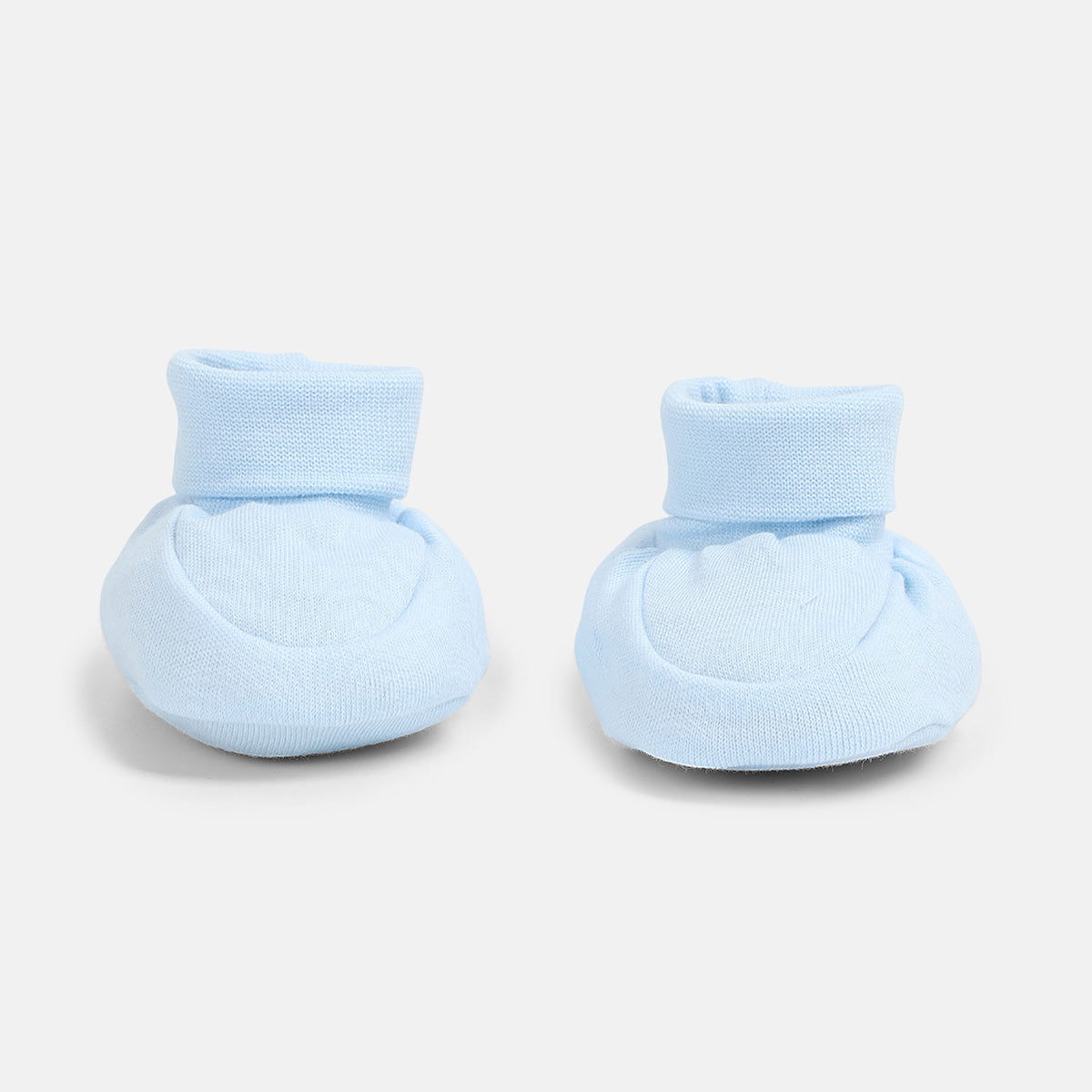 Baby Boys Printed Romper with Mittens and Booties Set of 3, Light Blue