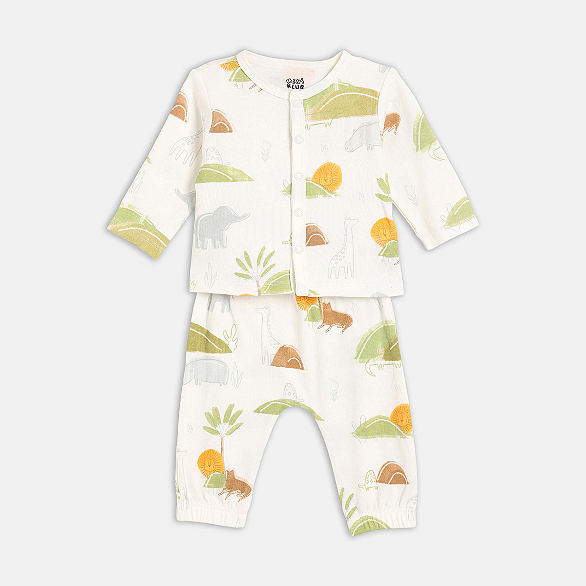 Baby Boys Printed Bodysuit with Shirt, Pants, Cap and Booties Set of 5, Cream